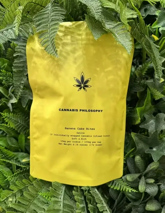 cannabis philosophy — banana cake bites pouch